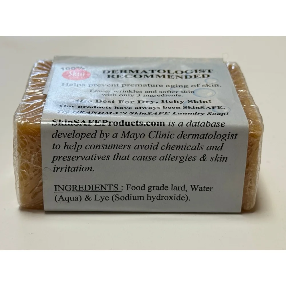 Women's GRANDMA'S Pure Soap Lye Soap Bar 6 Oz / 170g ( New / Sealed ) Skin Safe